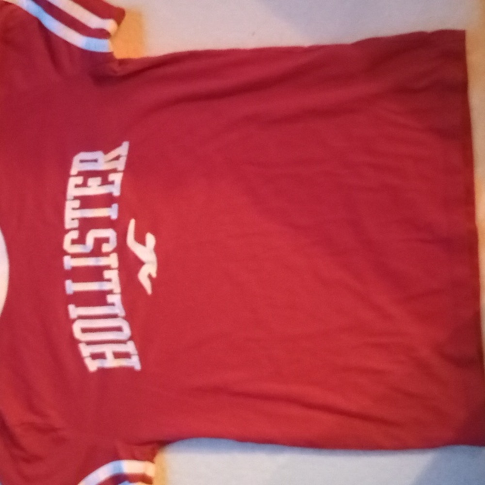 Small, Red and White Hollister Tshirt